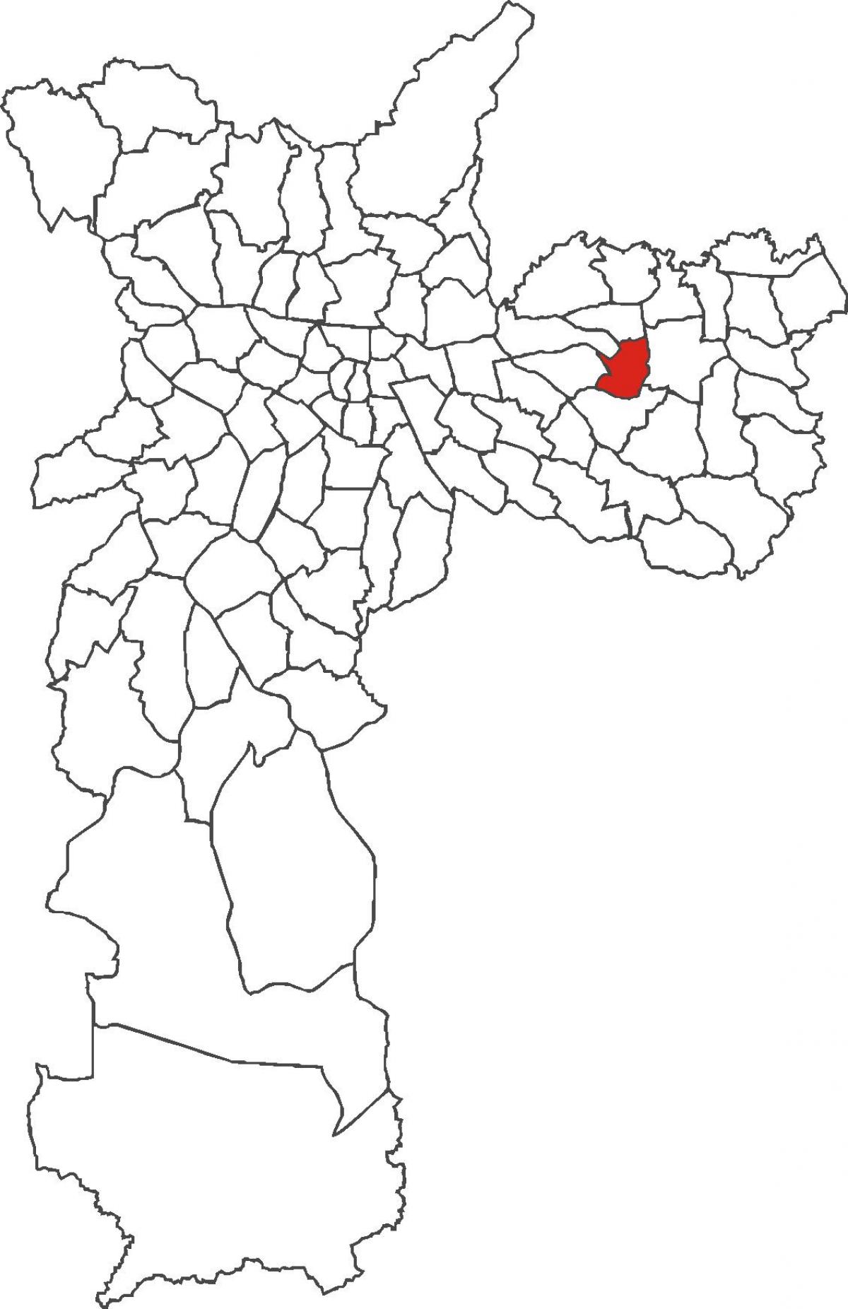 Kart av Artur Alvim-distriktet