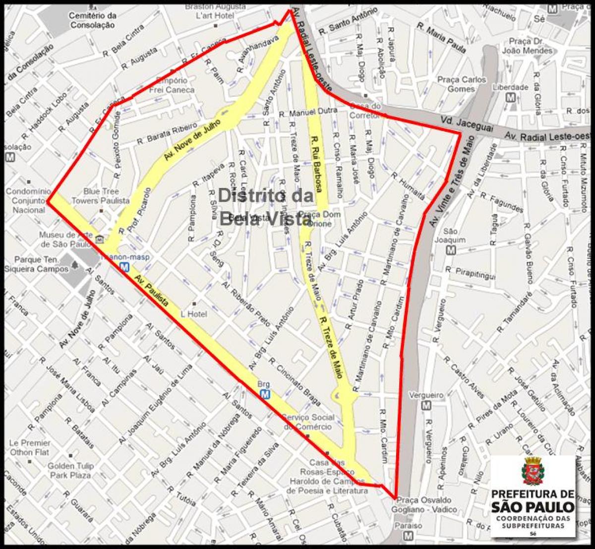 Kart av Bela Vista-São Paulo