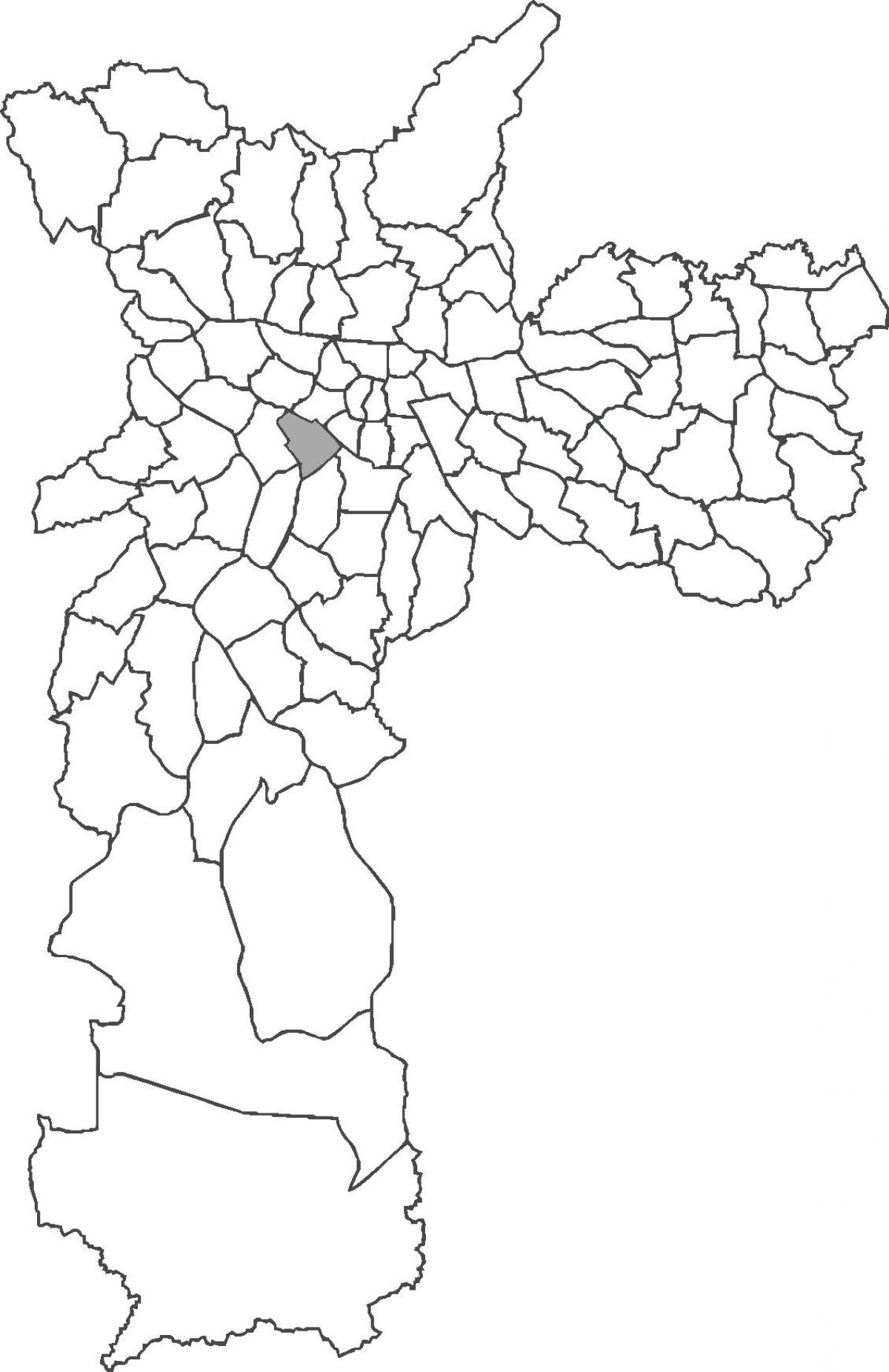 Kart av Jardim Paulista-distriktet