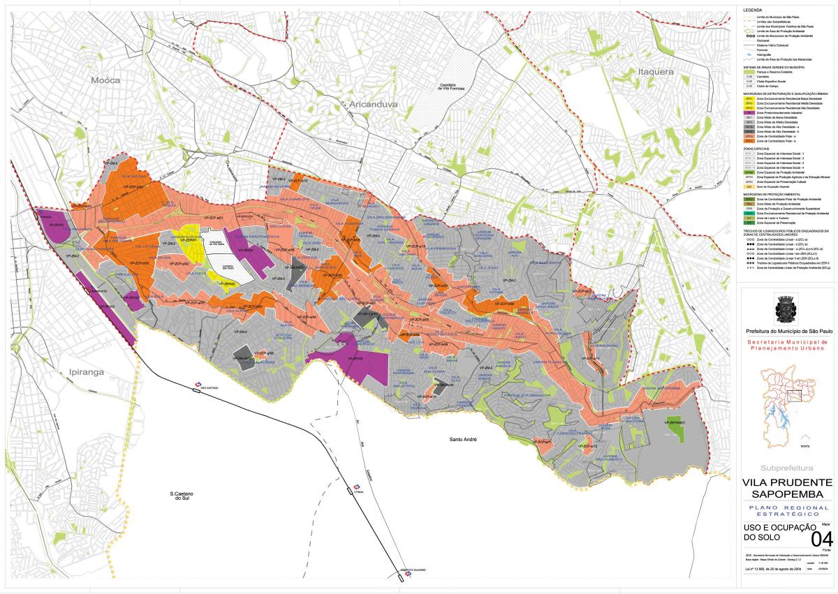 Kart over Sapopembra São Paulo - Okkupasjon av jord