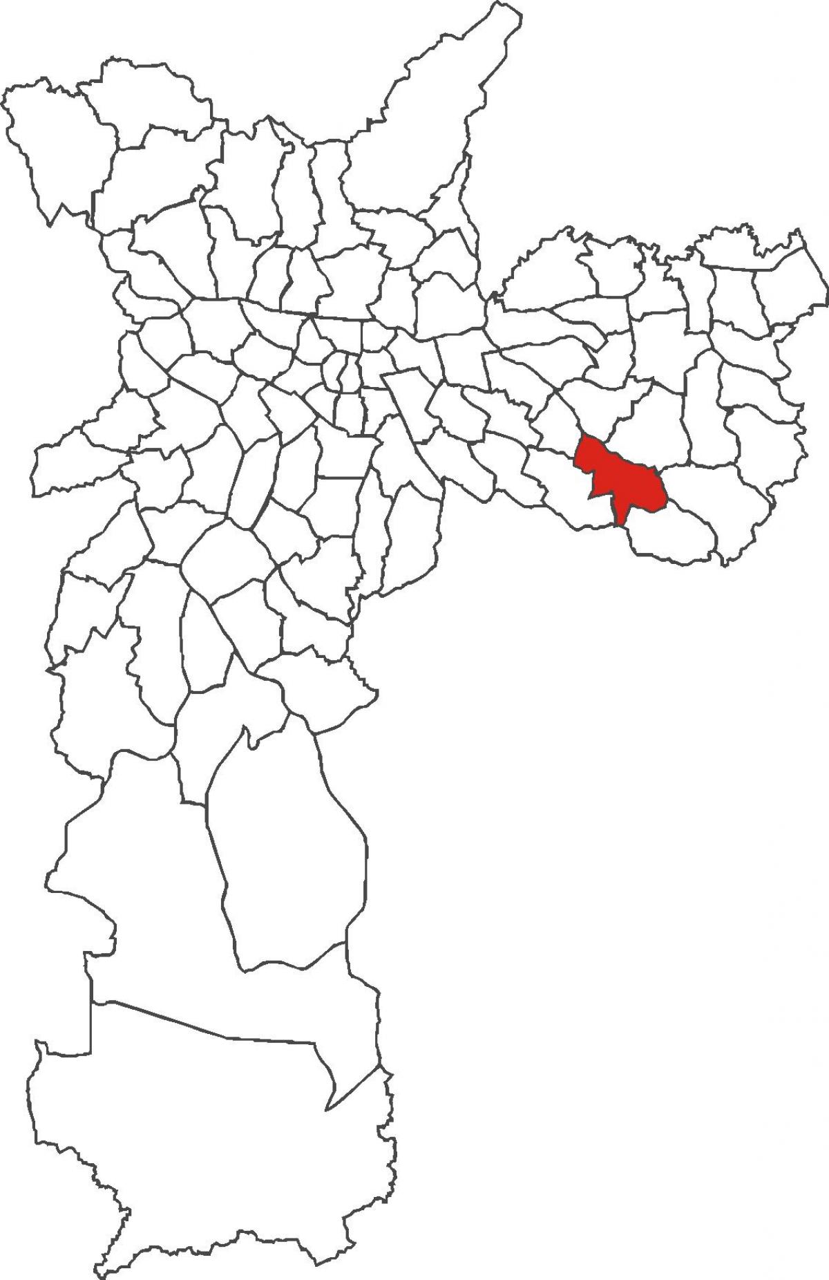 Kart av São Mateus distriktet