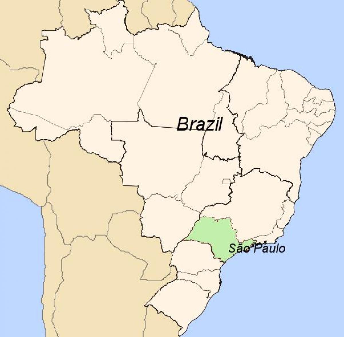 Kart av São Paulo i Brasil