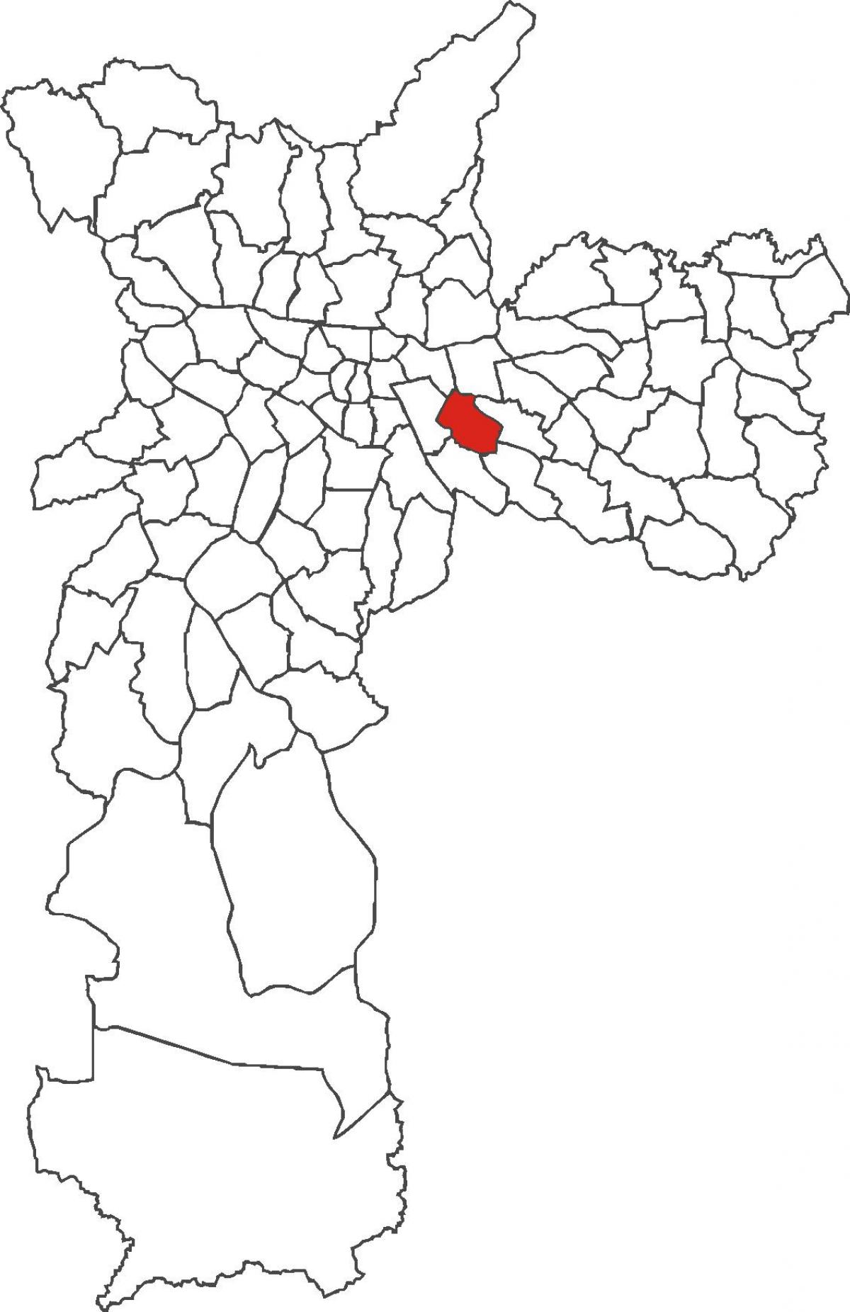 Kart over Água Rasa-distriktet