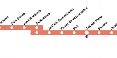 Kart over CPTM São Paulo - Linje 11 - Coral