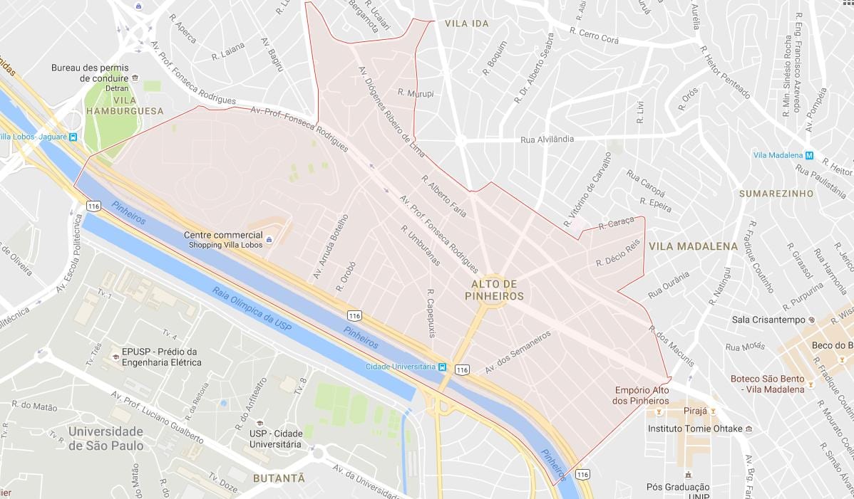 Kart av Alto de Pinheiros São Paulo