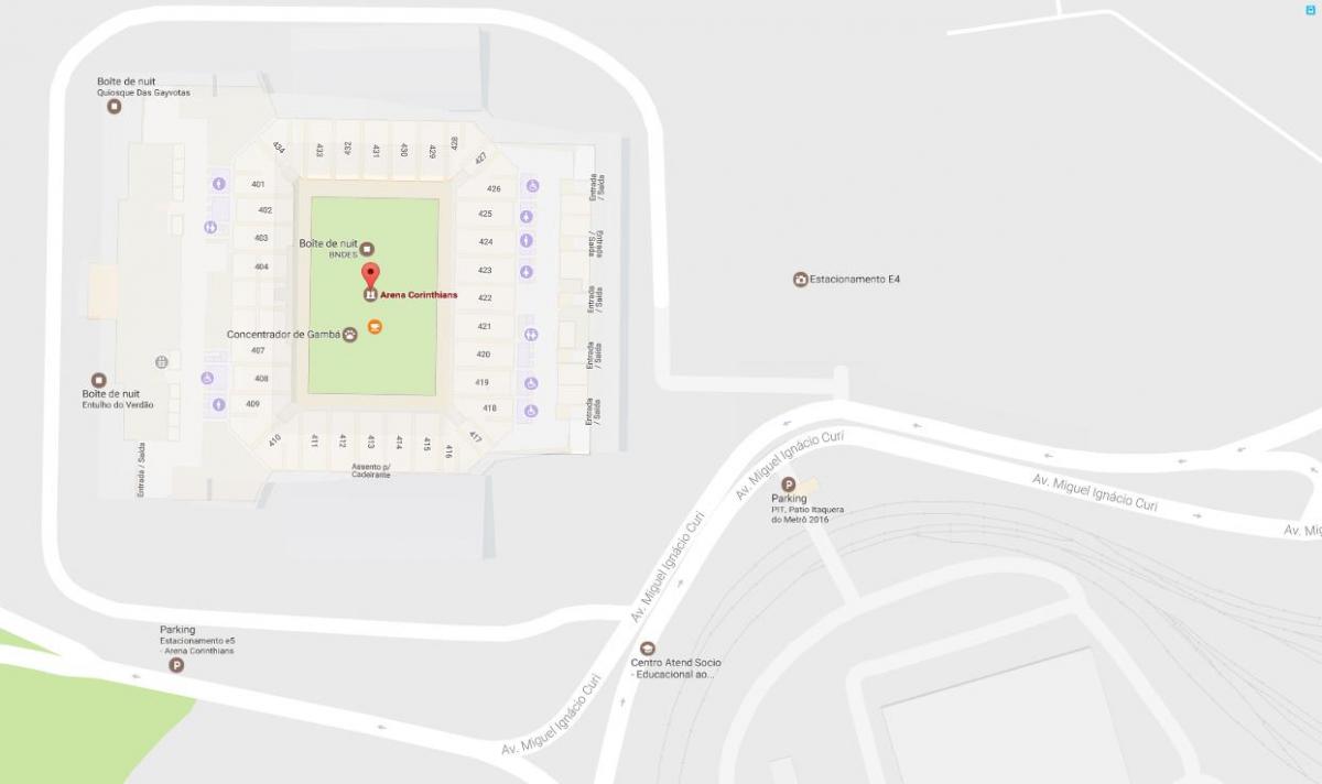 Kart av Arena Kor - Tilgang