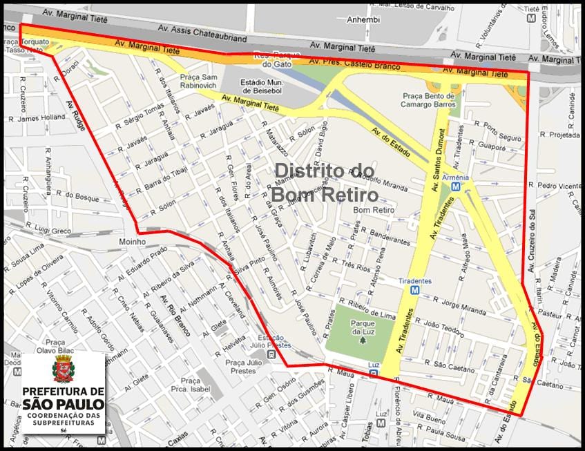 Kart av Bom Retiro-São Paulo
