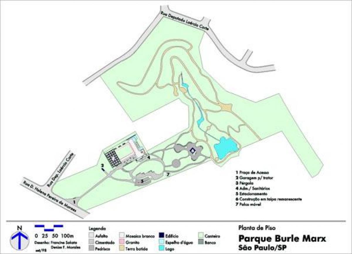 Kart over Burle Marx park