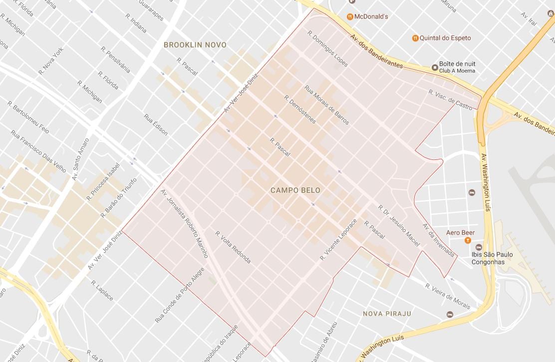 Kart av Campo Belo São Paulo