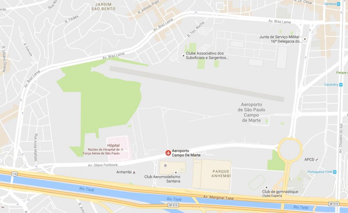 Kart av Campo de Marte airport