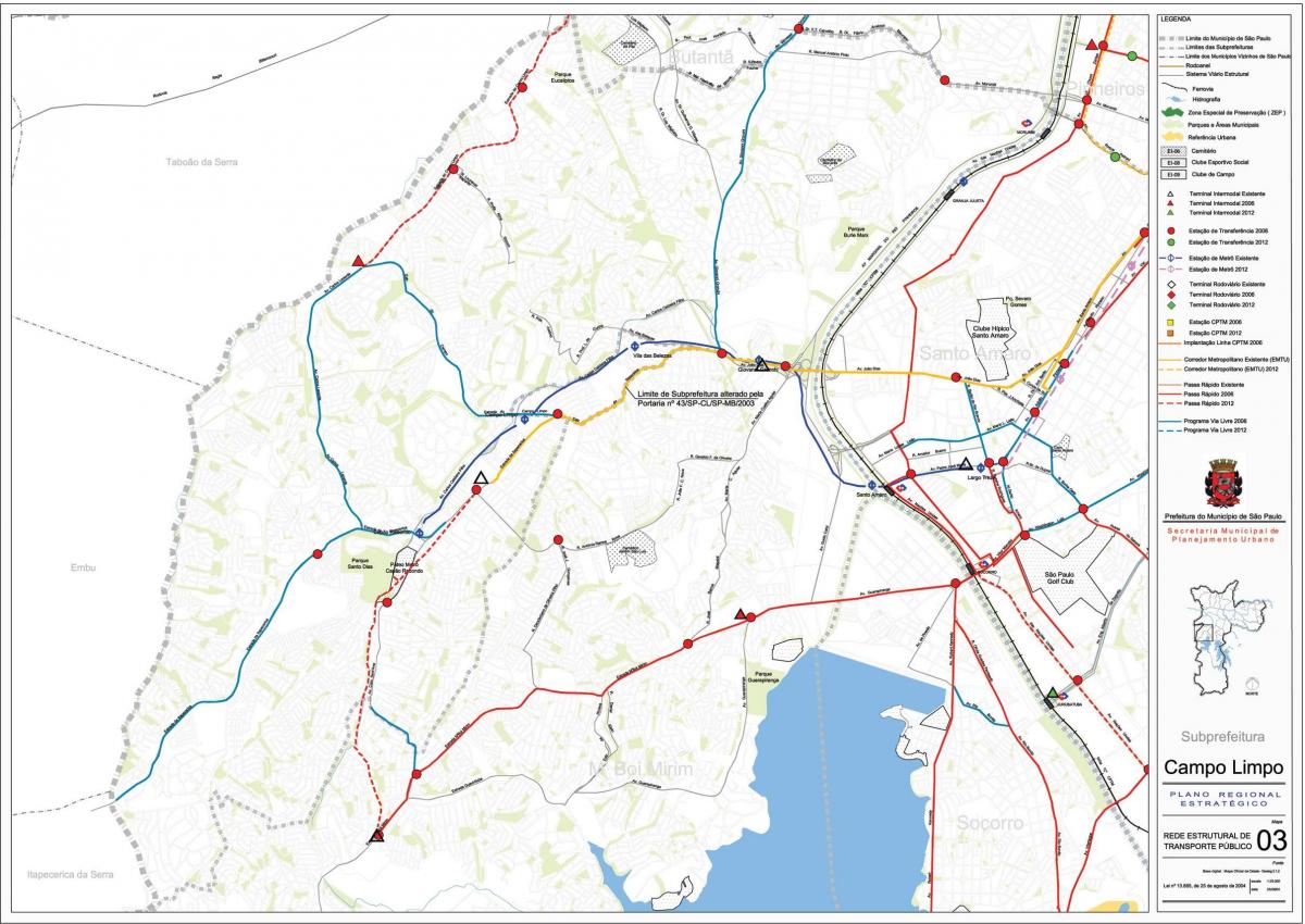Kart av Campo Limpo São Paulo - Offentlig transport