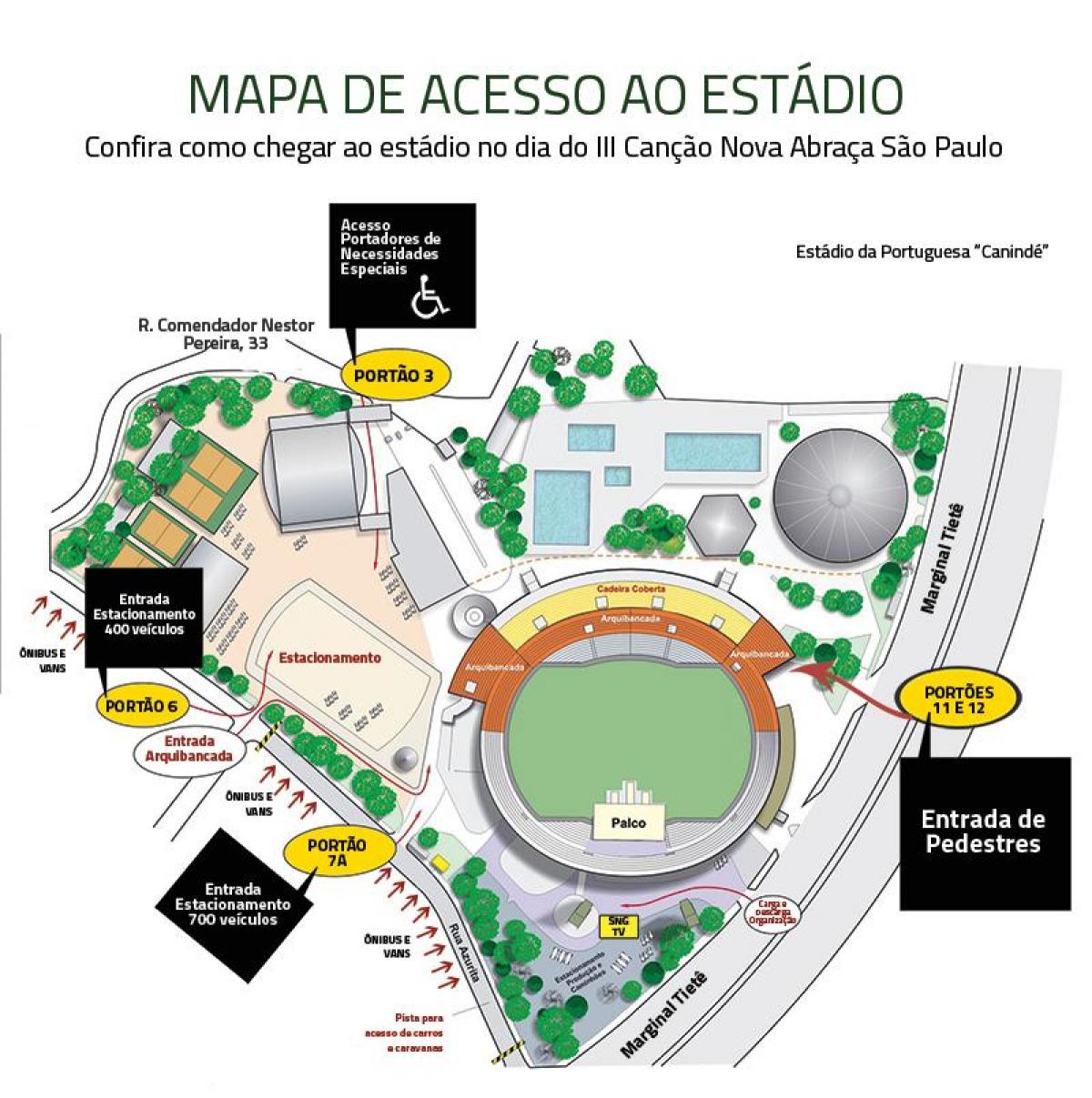 Kart over Canindé stadion