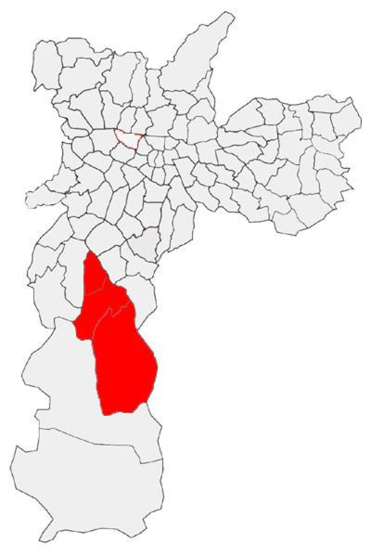 Kart over Capela gjøre Socorro sub-prefecture São Paulo