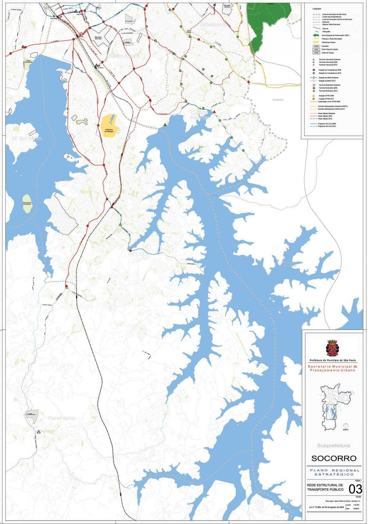 Kart over Capela gjøre Socorro São Paulo - Offentlig transport