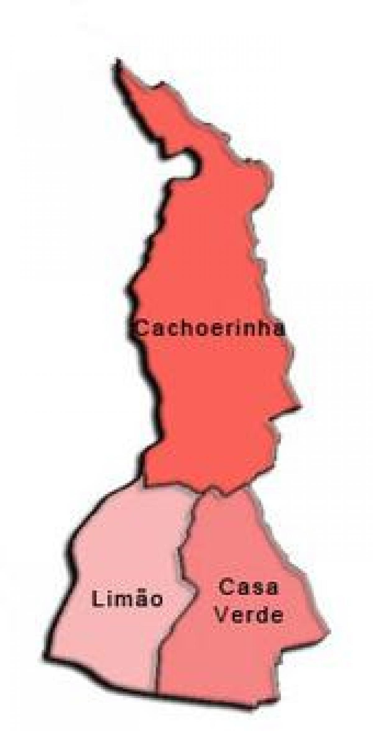 Kart av Casa Verde sub-prefecture