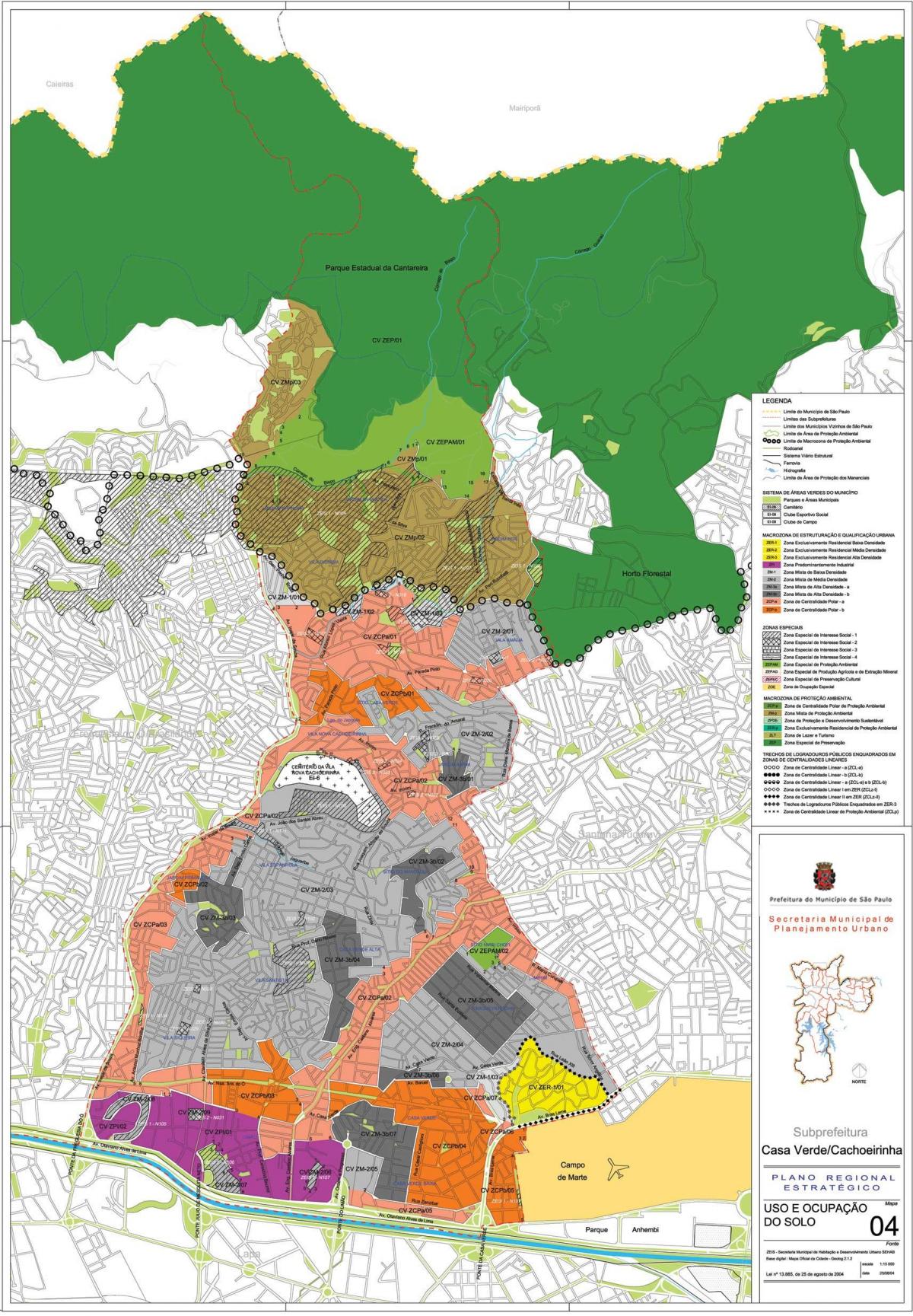 Kart av Casa Verde-São Paulo - Okkupasjon av jord