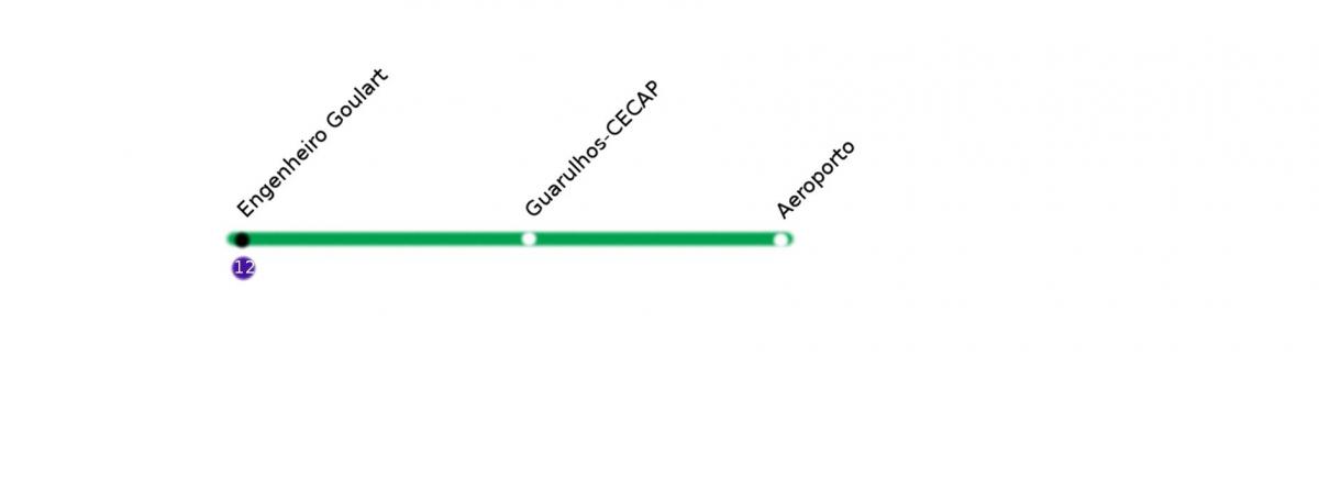 Kart over CPTM São Paulo - Linje 13 - Jade