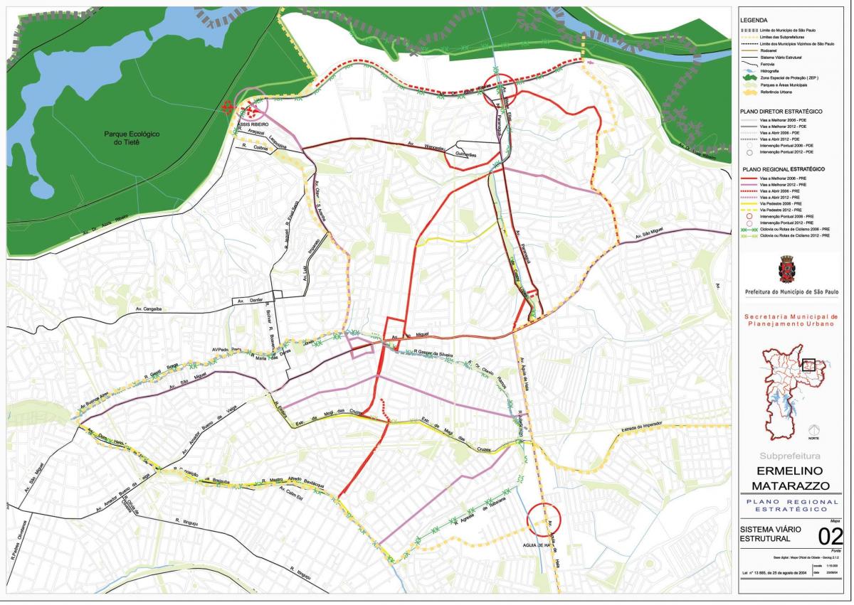 Kart over Ermelino Matarazzo São Paulo - Veier
