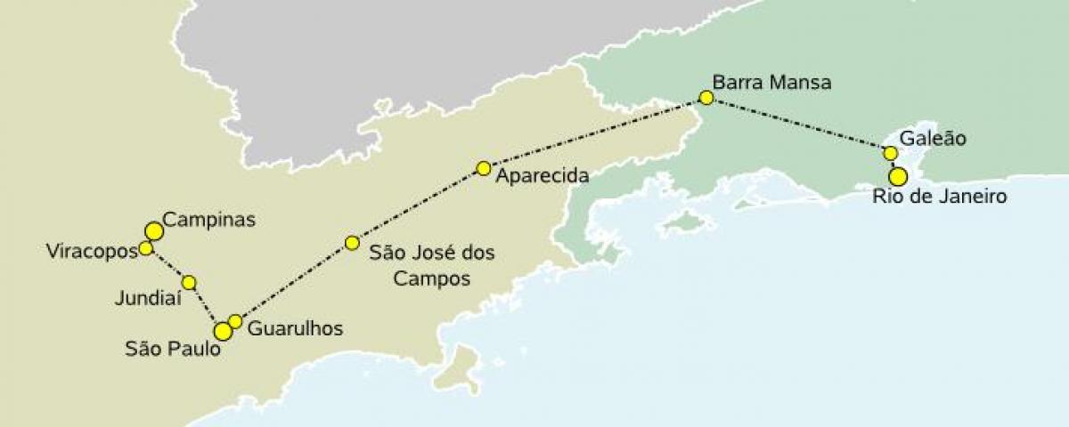 Kart av high-speed tog-São Paulo