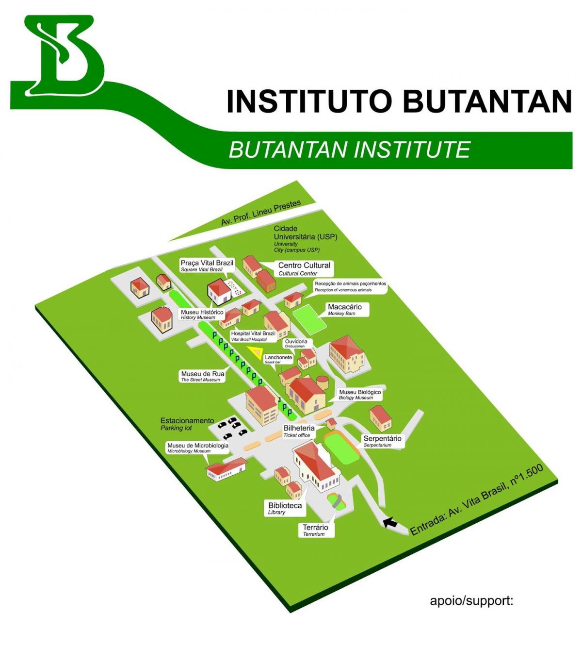 Kart over institute Butantan