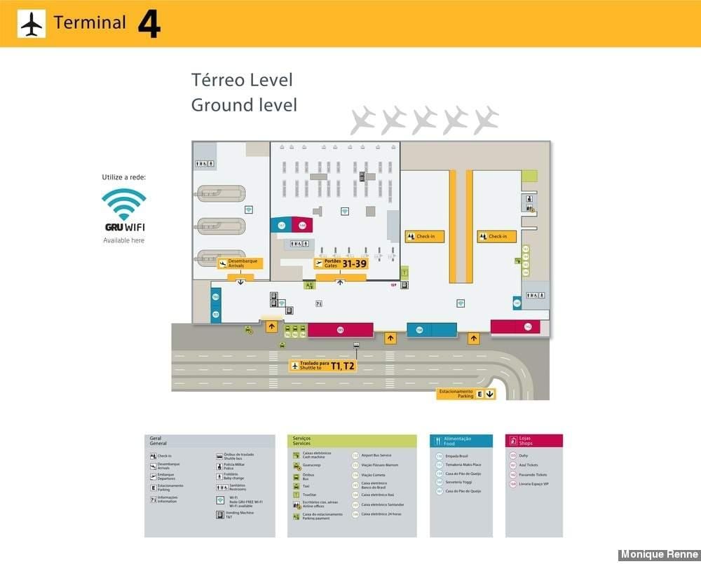 Kart av international airport-São Paulo-Guarulhos - Terminal 4