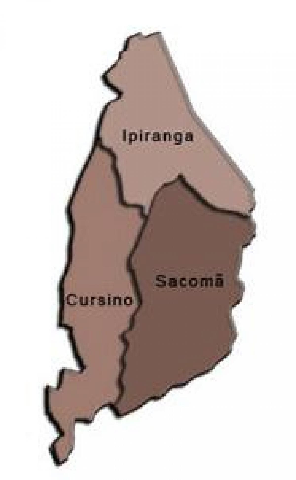 Kart over Ipiranga sub-prefecture