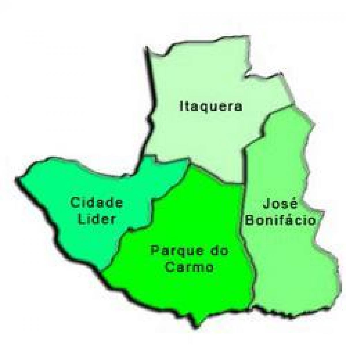 Kart over Itaquera sub-prefecture