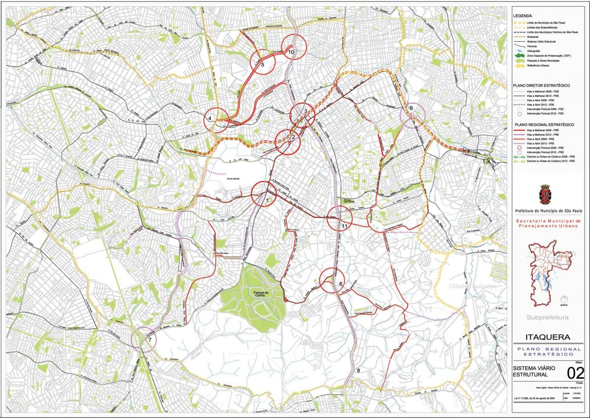 Kart over Itaquera São Paulo - Veier