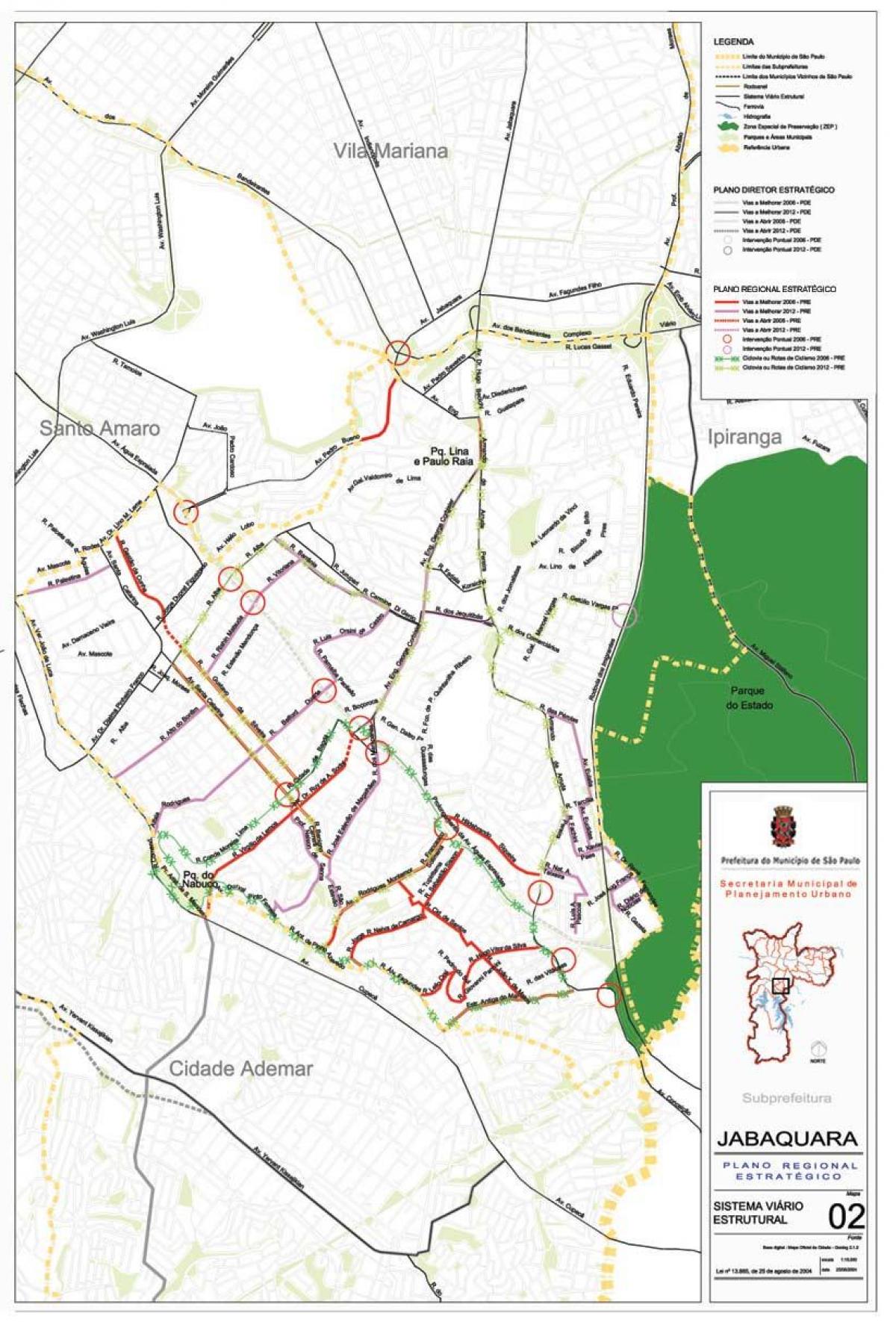 Kart av Jabaquara São Paulo - Veier