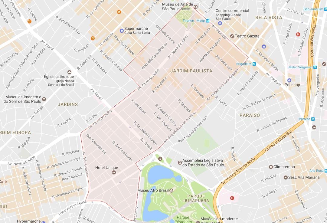 Kart av Jardim Paulista i São Paulo