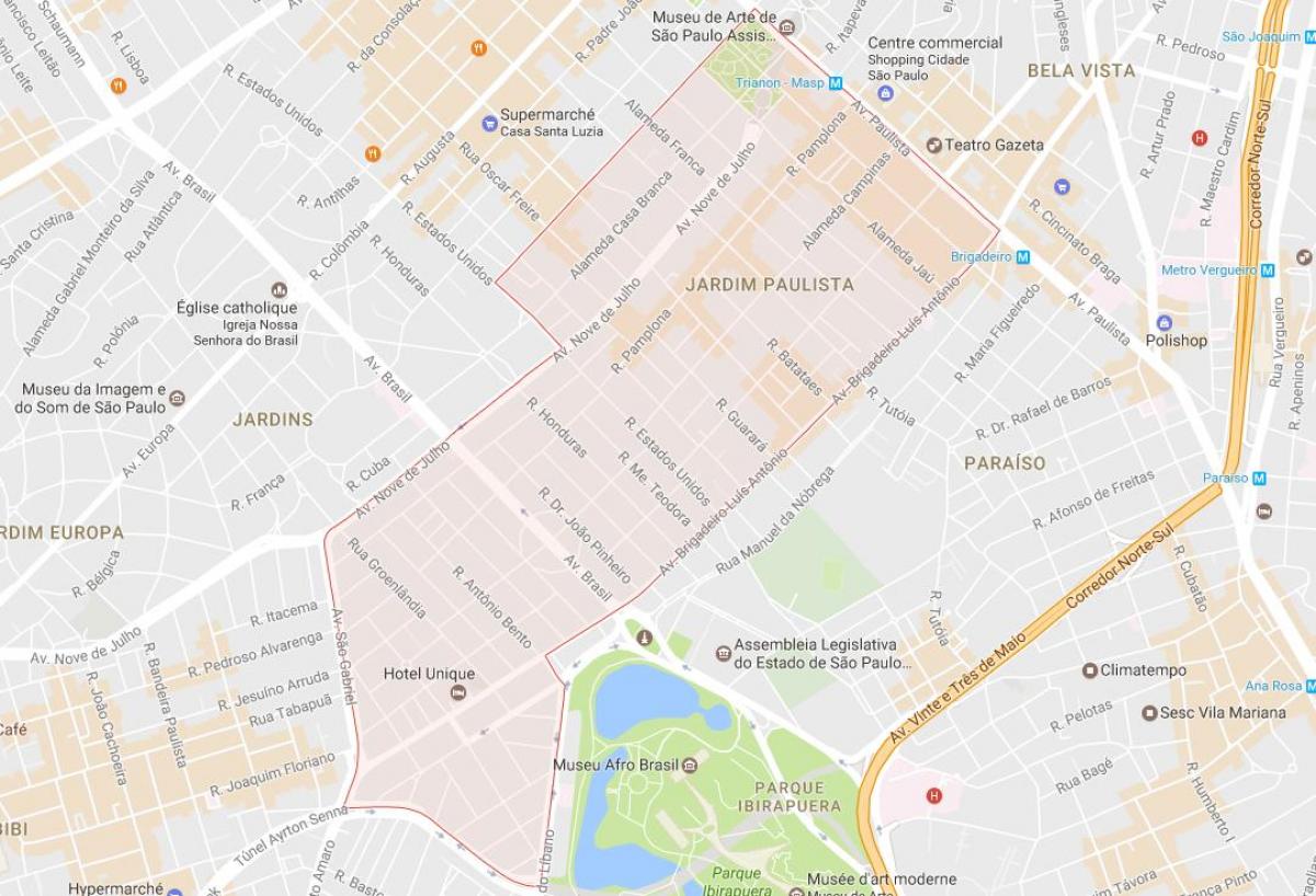Kart av Jardim Paulista i São Paulo