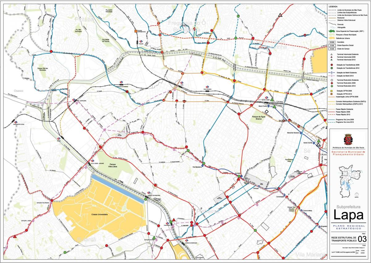 Kart av Lapa-São Paulo - Offentlig transport