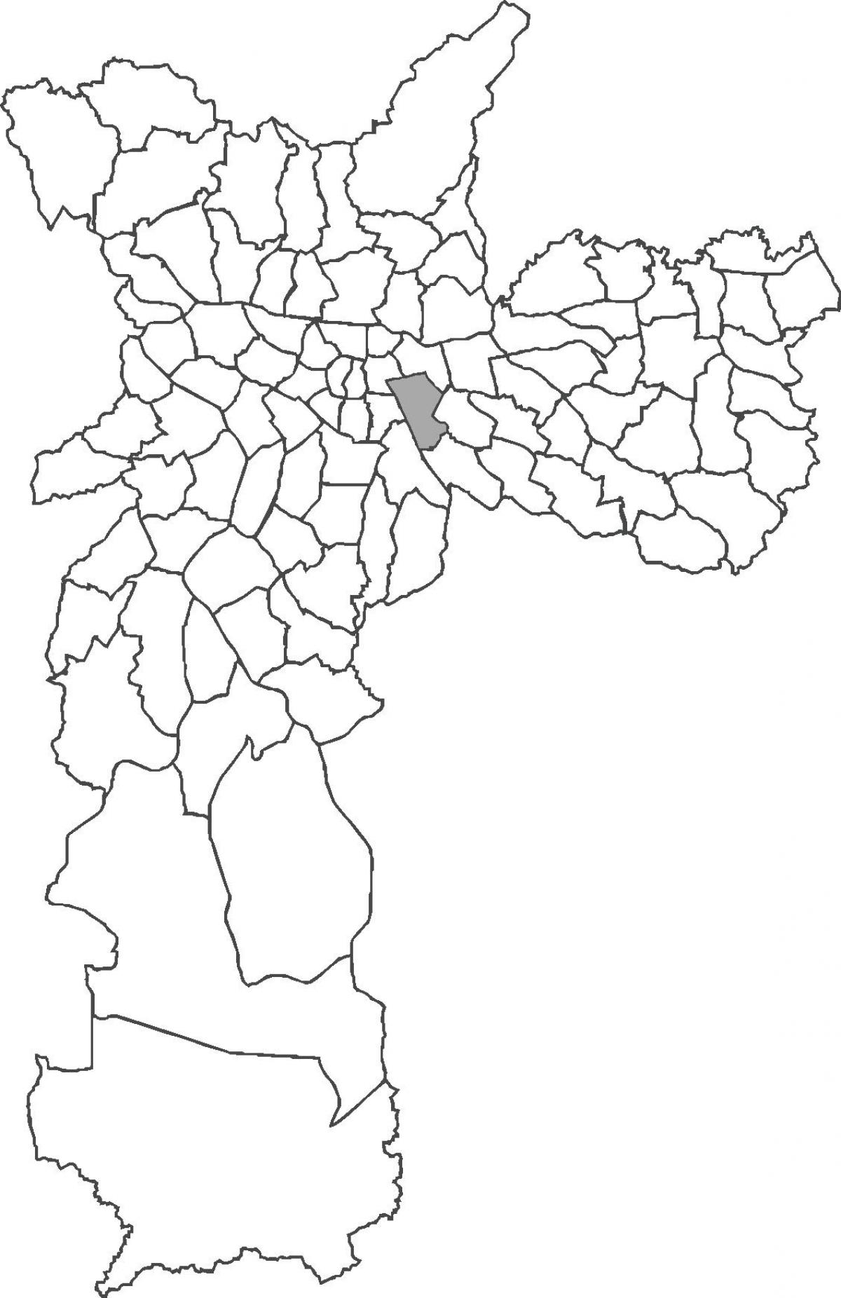 Kart over distriktet Mooca