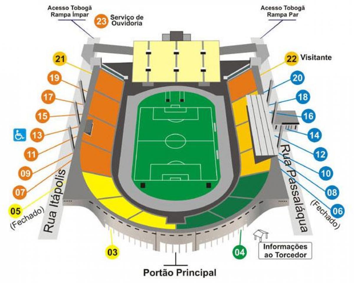 Kart over Pacaembu São Paulo stadion