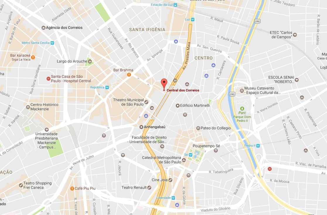 Kart av Palácio dos Correios São Paulo