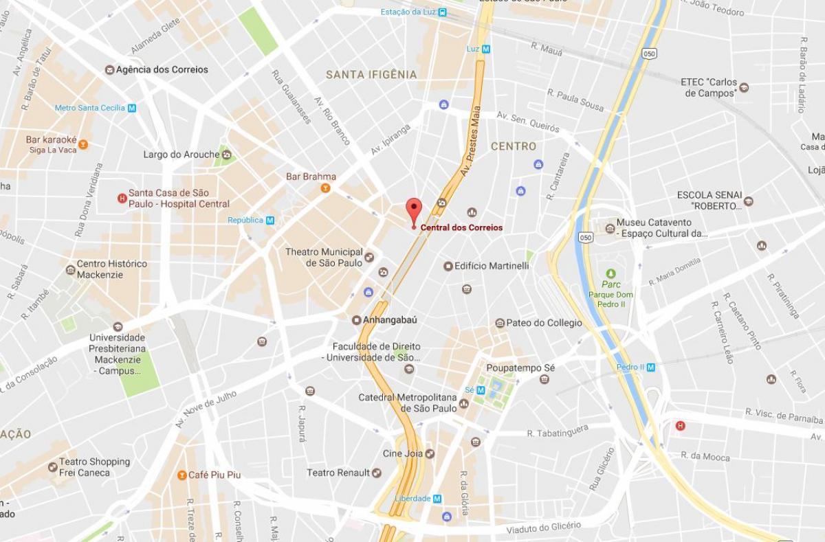 Kart av Palácio dos Correios São Paulo