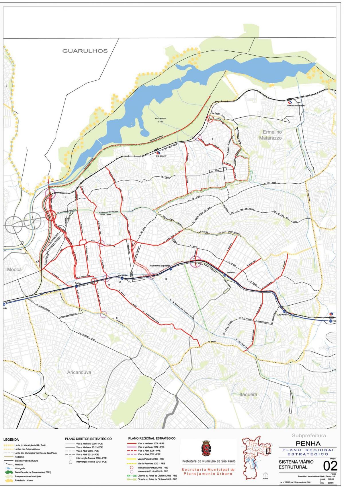 Kart av Penha São Paulo - Veier