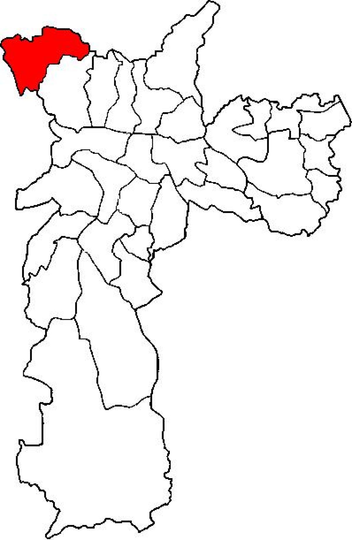 Kart av Perus sub-prefecture São Paulo