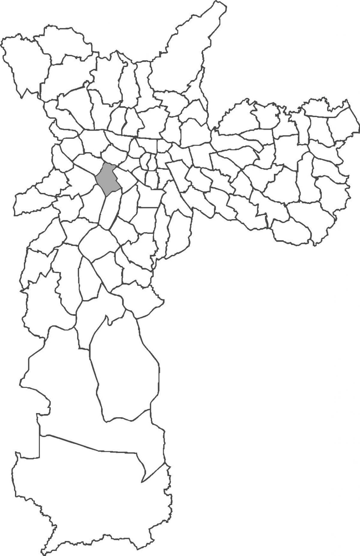 Kart av Pinheiros-distriktet