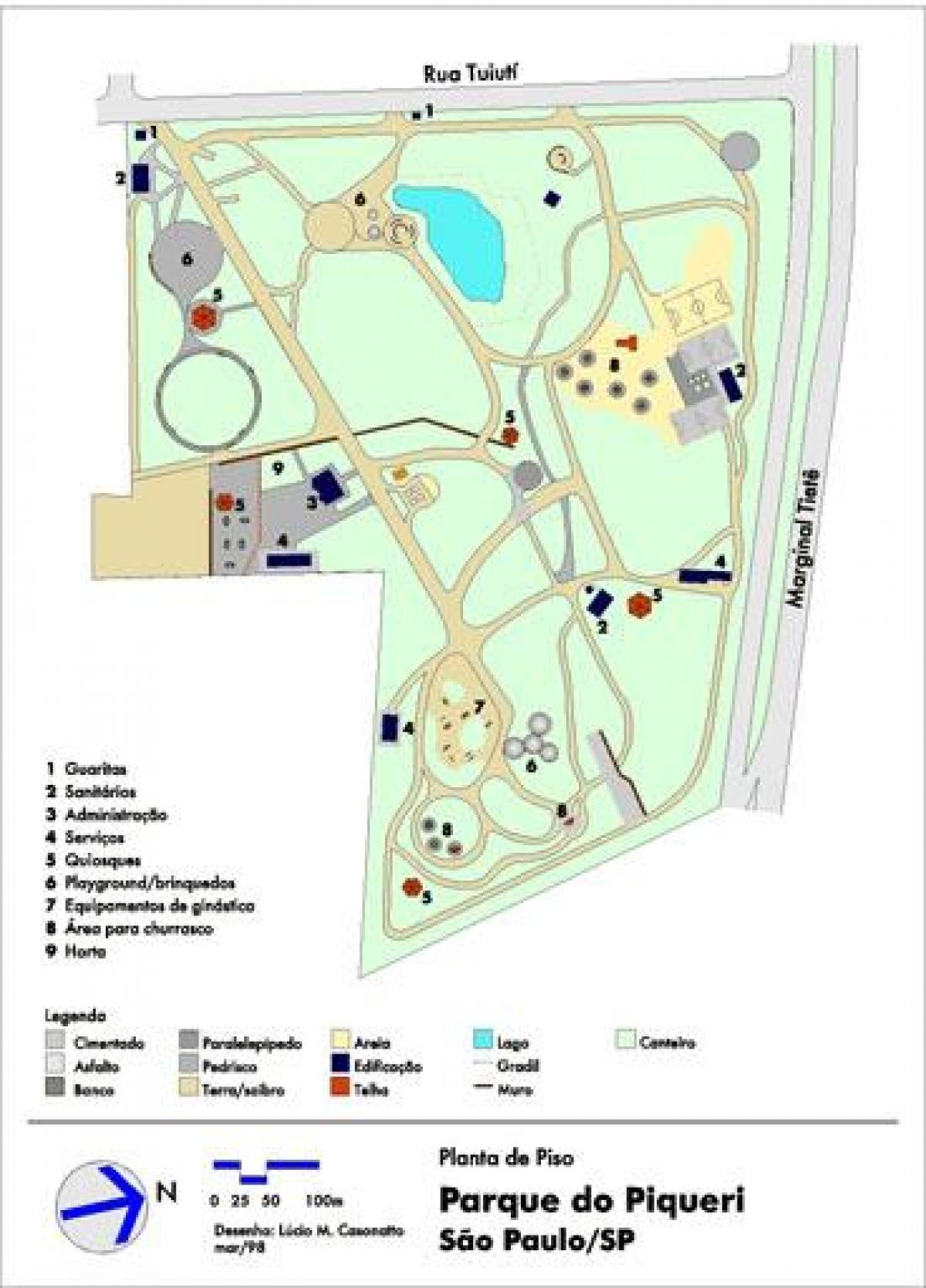 Kart over Piqueri São Paulo Park