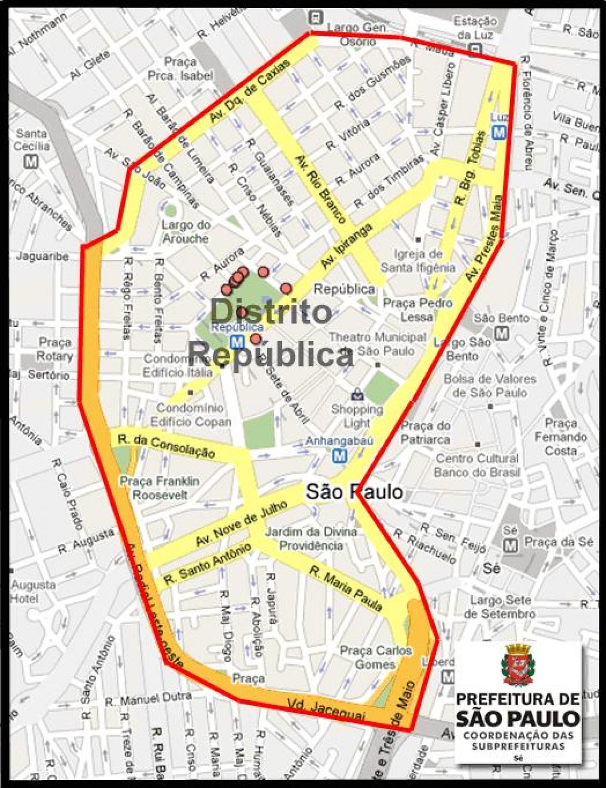 Kart over República São Paulo