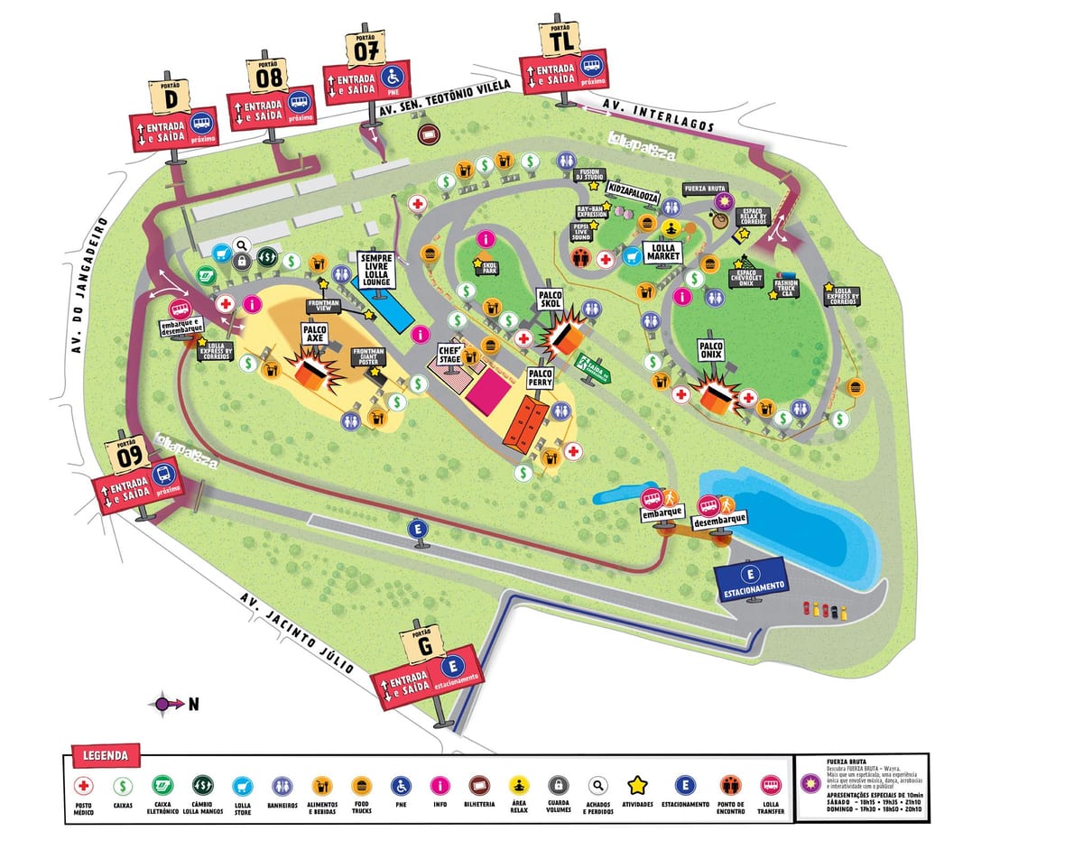 Kart av São Paulo lollapalooza