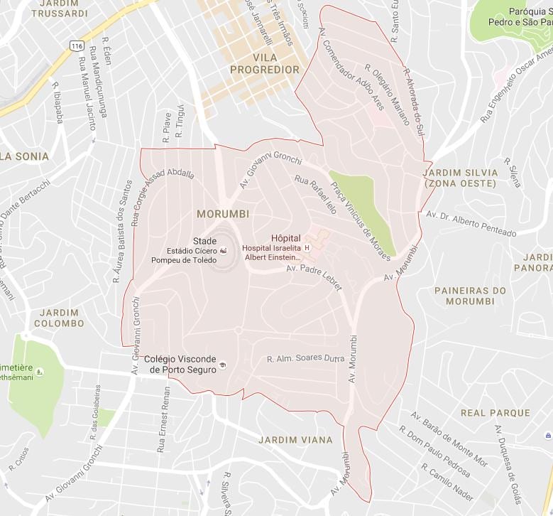 Kart av São Paulo Morumbi