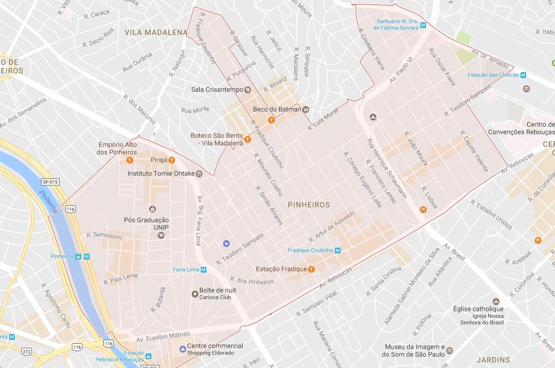 Kart av São Paulo Pinheiros