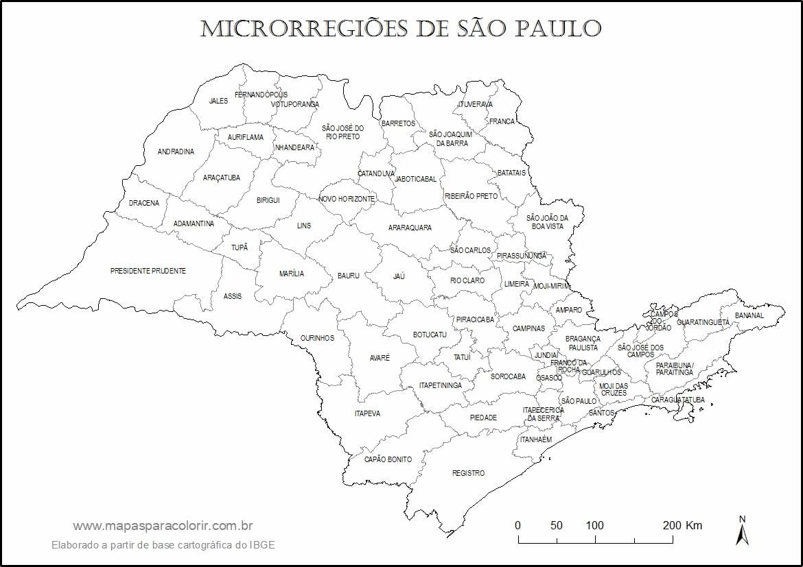 Kart av São Paulo virgin - micro-regioner