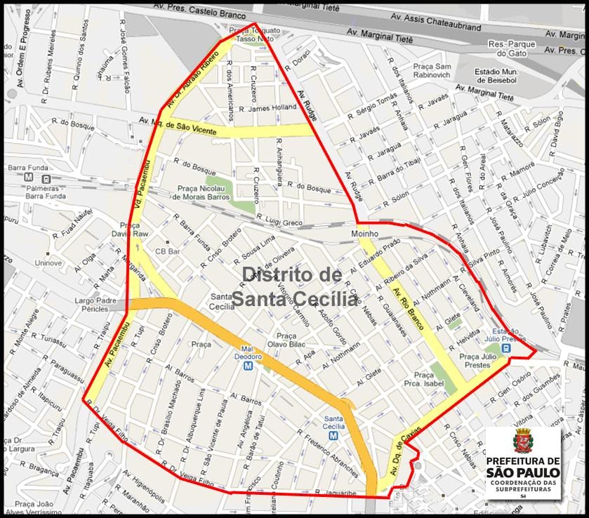 Kart av Santa Cecília São Paulo