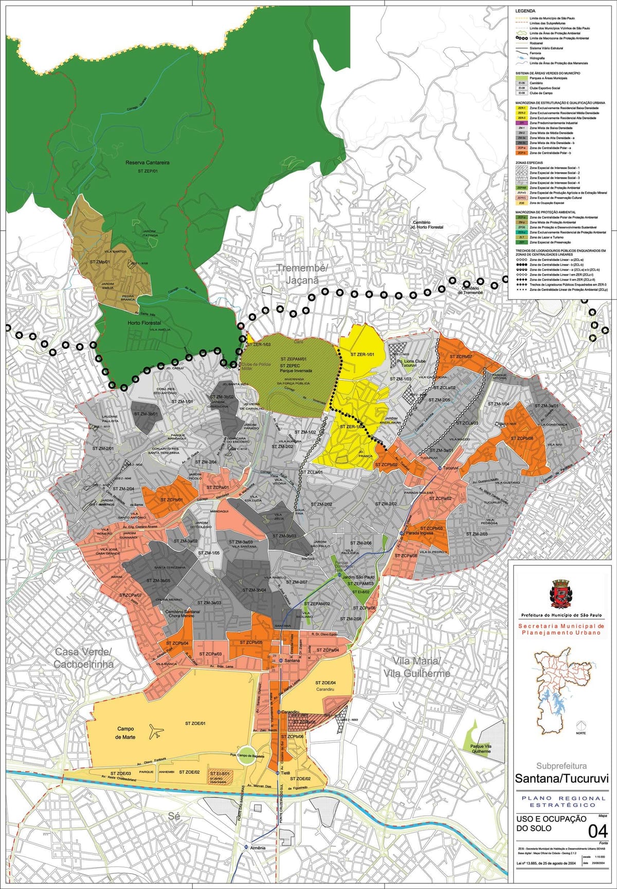 Kart av Santana São Paulo - Okkupasjon av jord