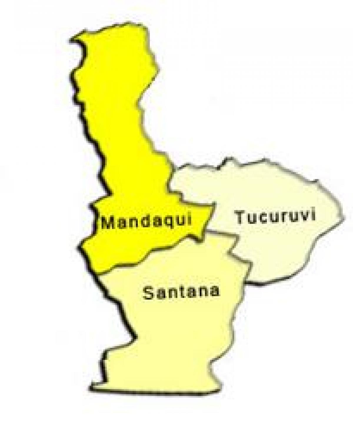 Kart av Santana sub-prefecture