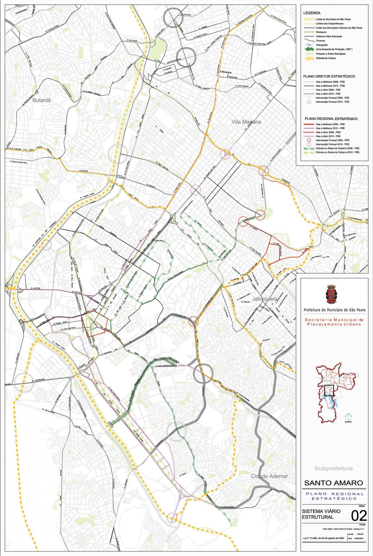 Kart over Santo Amaro São Paulo - Veier