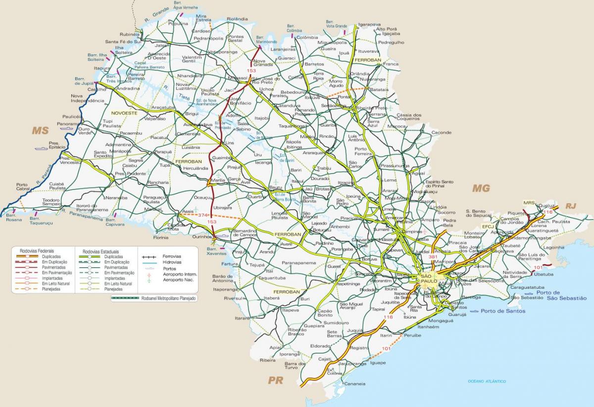 Kart av SP transport